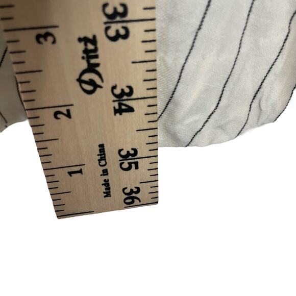N12H Women's Size Small 2-4 Erin Dress 100% Linen Off White Stripe Mini Dress - Picture 14 of 14
